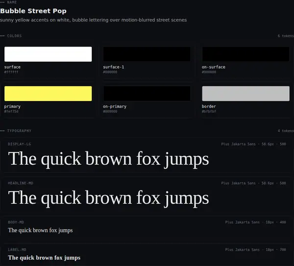 Bubble Street Pop: colours and type