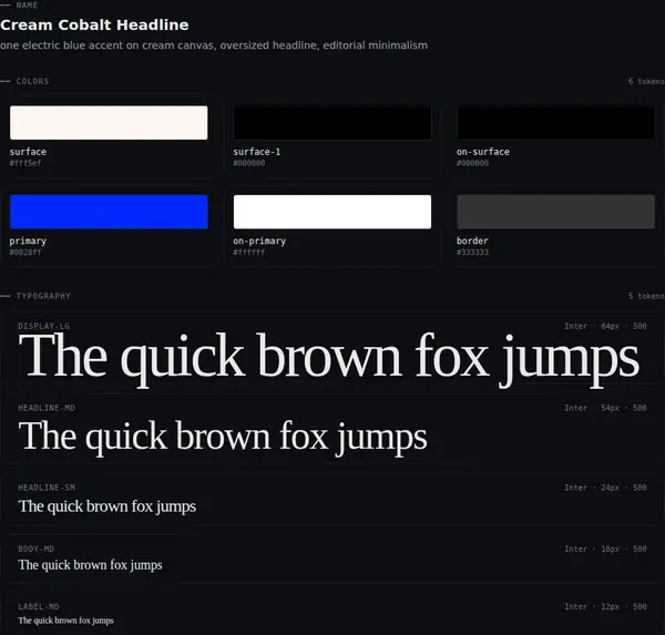 Cream Cobalt Headline: colours and type