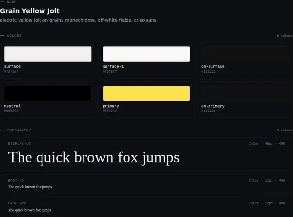 Grain Yellow Jolt: colours and type