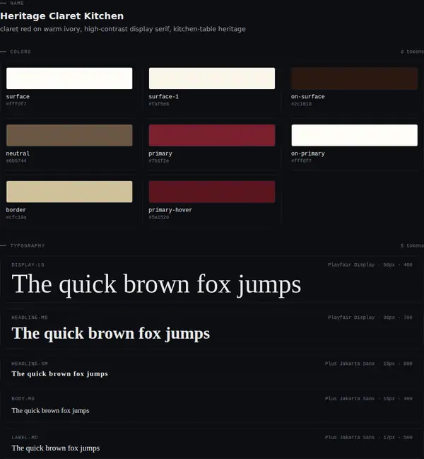Heritage Claret Kitchen: colours and type