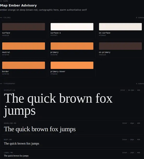 Map Ember Advisory: colours and type