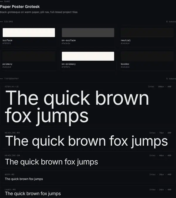 Paper Poster Grotesk: colours and type
