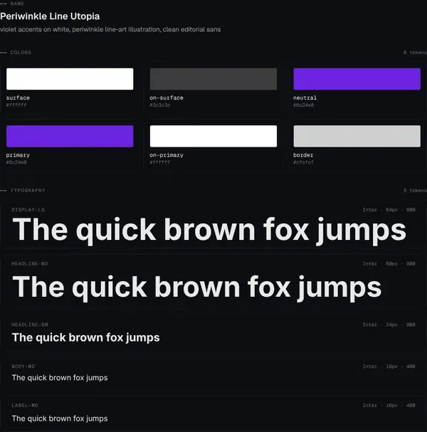 Periwinkle Line Utopia: colours and type