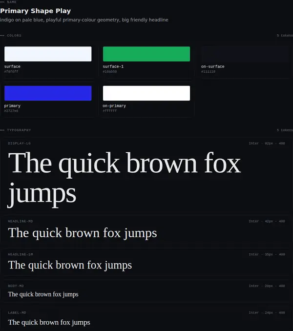 Primary Shape Play: colours and type