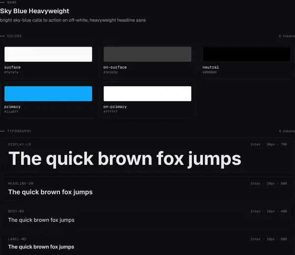 Sky Blue Heavyweight: colours and type