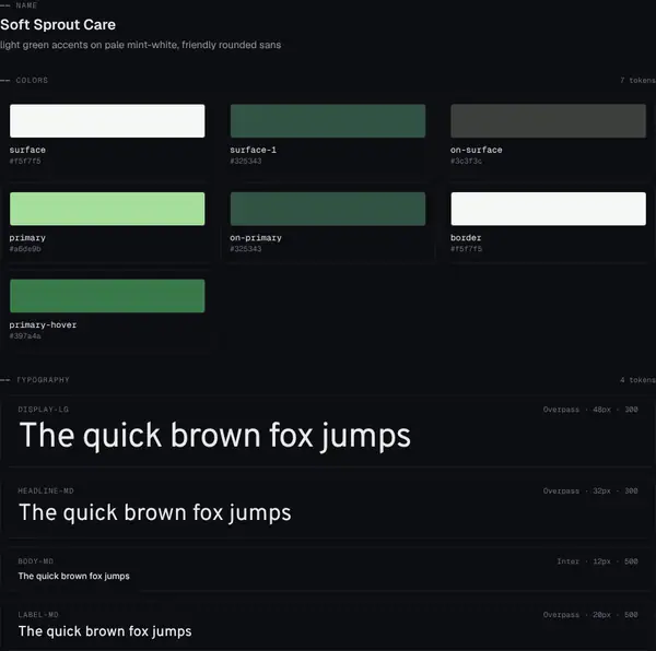 Soft Sprout Care: colours and type