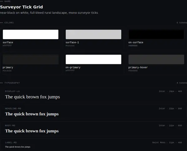 Surveyor Tick Grid: colours and type